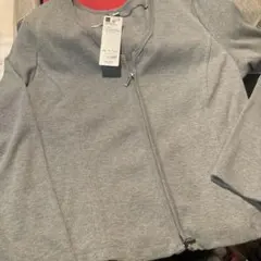 GU women リブダブルジップ Vネックカーディガン　03 GRAY