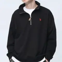 U.S. POLO ASSN. ワンポイント ハーフジップ トレーナー