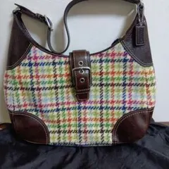 COACH チェック柄 ショルダーバッグ