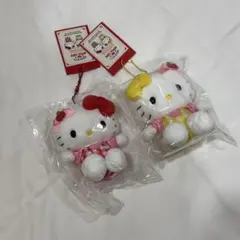 韓国限定 アップルカフェ　ハローキティ　キーホルダー　ぬいぐるみ ストラップ 韓国ポップアップ限定 】ハローキティ アップルカフェ キーホルダー
