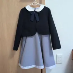 フォーマル 襟付きドレス 2点セット　120　ブルー