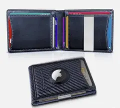 ネイビー カーボンファイバー風 カードケース