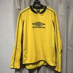 美品 UMBRO アンブロ 日本製 XO ブラジル カラー 長袖シャツ 黄×緑