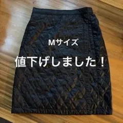 ユニクロ　キルティングラップスカート　巻きスカート　ブラック　Mサイズ