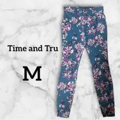 Time and Tru フラワープリント スキニーパンツ M レギンス