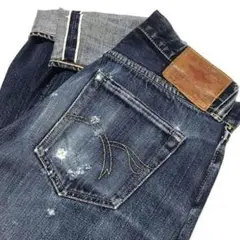 日本製 FLAT HEAD 3005 レプリカジーンズ W29 赤耳 濃紺 ヒゲのサムネイル