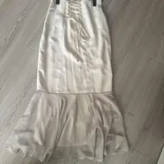 レースアップ　マーメイドスカート　ミッシュマッシュ　38 ホワイト
