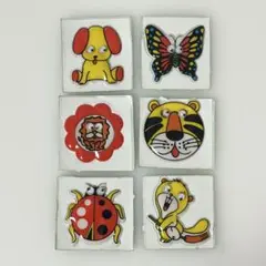 昭和レトロ 立体シール6枚セット 目玉が動くシール 当時物