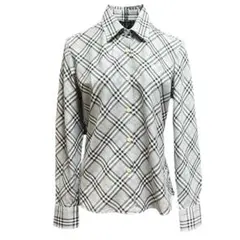 BURBERRY LONDONグレー長袖チェックシャツ