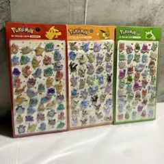 【韓国限定】ポケモン　3D クリスタルステッカー　3種セット　①