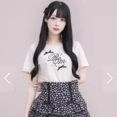pium リボンビジューロゴ刺繍Tシャツ　ピンクのサムネイル