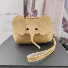 象　ゾウ　コインケース 手のひらサイズ ミニポーチ　かわいい　合成皮革 小物入れ