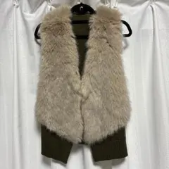 M♡様専用【ほぼ新品】Chez toi オリーブグリーン ファー付きニット