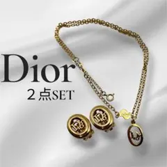 Christian Dior ディオール ネックレス イヤリング セット 金