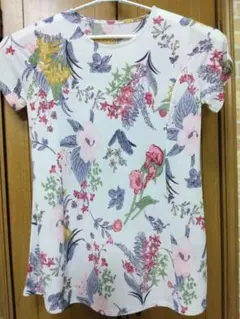 花柄 チュニック ロングTシャツ　カジュアル