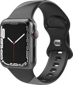 アップルウォッチ  スポーツバンド シリコン 黒 グレー