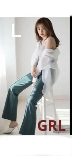 GRL◎ フロントタックフレアパンツ[k8360t]◎新品・タグ付　Ｌ
