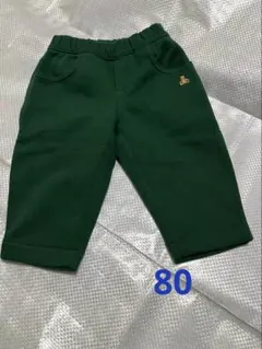 GAP Baby 緑色 クマ刺繍 長ズボン裏起毛80