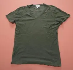 【人気】DIESEL ディーゼル Vネック Tシャツ L カーキ オリーブ