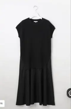 sacai サカイ ハイブリッド　コンビネーションワンピース 黒 サイズ2 sacai サカイ ハイブリッド コンビネーションワンピース 黒 サイズ2
