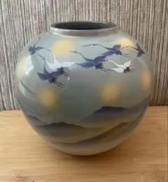 九谷焼 山上義正 花器 青磁連山 花瓶 骨董品 - メルカリ