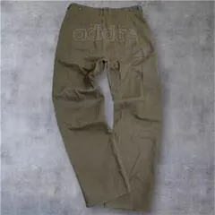adidas バックロゴ ステッチ ワイドパンツ カーキ 32 綿100 Y2Kのサムネイル