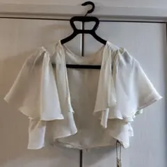 新品　パーティボレロ　シフォン　オフホワイト　レース　発表会　パーティ　結婚式