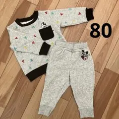 ミッキーマウス トレーナー・パンツセット 80cm パジャマ