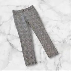 360°STRETCH ボトムスパンツ　チェック　グレー　フリー