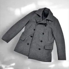 エストネーション　ウール ダブルブレスト ピーコート　大人紳士　グレーM（C0