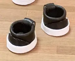 ぬい靴 10cmぬい用 合皮ブーツ 黒(アウトライン白)