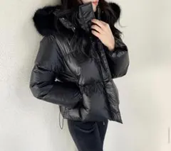 DHOLICダウン エコファー付ドローコード中綿ジャンパー