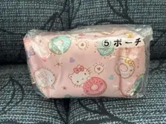 【週末限定値下げ・未使用】サンリオ　当たりくじ　ハローキティ ポーチ　ドーナツ柄