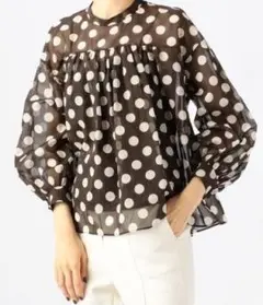 トゥモローランド　コインドット　オーガンジー バックボウタイブラウス