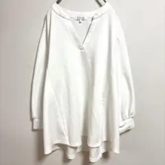 グローバルワーク チュニック 白 Mサイズ Vネック ゆったり 長袖