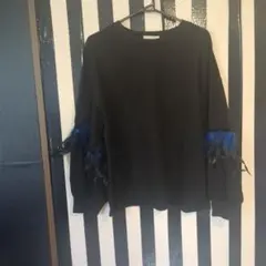 ZARA TRAFALUC ブラック フェザー付き トレーナー M お値下げ可能