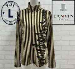 ★美品★ LANVIN SPORT ゴルフウェア 長袖 シャツ ストライプ Lのサムネイル