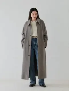 【ほぼ未使用】crewre リバーロングステンカラーコート サイズ2黒 crewre online store / リバーロングステンカラーコート