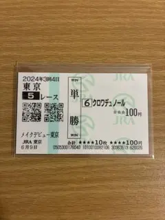 ロブチェン メイクデビュー京都 現地的中単勝馬券 - メルカリ