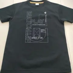 CONVERSE 160cm バスケットTシャツ 黒 男女　ミニバス