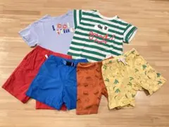 男の子100 6点セット ストレッチパンツ 夏コーデ　通園コーデ