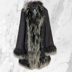 ギルドプライム GUILD PRIME ファー付きロングコート 36 ブラウン