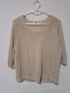 UNIQLO/ユニクロ　ベージュ サマーニット　麻　 Sサイズ