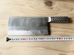職人手作りの美しい中華 小型包丁 - 波紋模様入り両端に水牛角を使用
