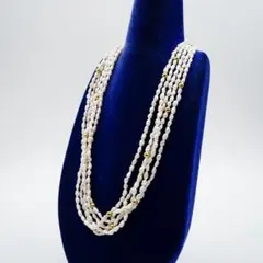 5連 淡水パールネックレス SV 27.6g