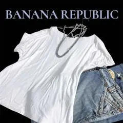 【BANANA REPUBLIC 】ギャザースリーブホワイト Tシャツ難ありのサムネイル