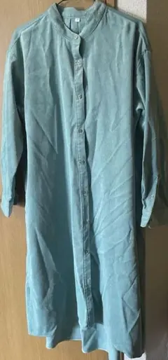 モ*ン様 青緑色　長袖　ワンピース