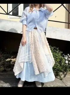 DOUBLE NAME フリンジレースランダムヘムスカートのサムネイル