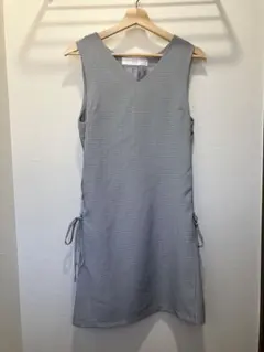 toccocloset Vネック開チェックノースリーブワンピース千鳥格子Aライン