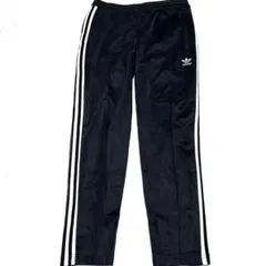 adidas トレフォイル 3本ライン テーパード 黒 XL 古着